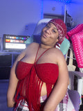 Red Sparkle Halter Top